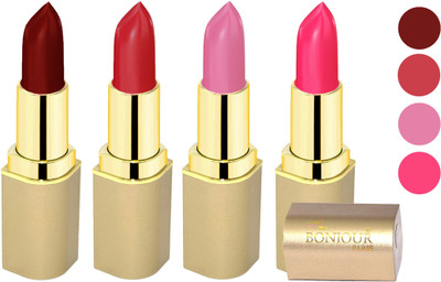 

Bonjour Paris Soft Creame Matte Lipstick(Maroon-Cherry-New Pink-Pink, 16.8 g)