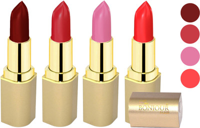 

Bonjour Paris Soft Creame Matte Lipstick(Maroon-Cherry-New Pink-Light Red, 16.8 g)