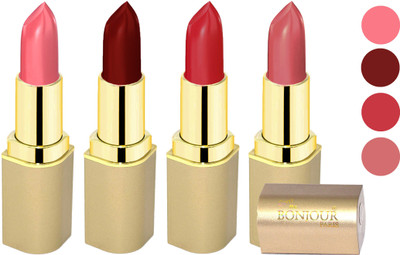 

Bonjour Paris Soft Creame Matte Lipstick(Burnt Amber-Maroon-Cherry-Nude, 16.8 g)