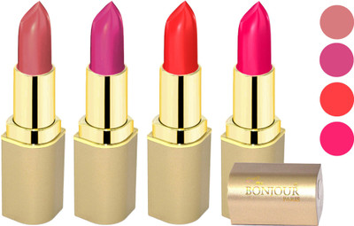 

Bonjour Paris Soft Creame Matte Lipstick(Nude-Purple-Light Red-Hot Pink, 16.8 g)