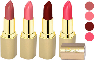 

Bonjour Paris Soft Creame Matte Lipstick(Light Mauve-Burnt Amber-Maroon-Baby Pink, 16.8 g)