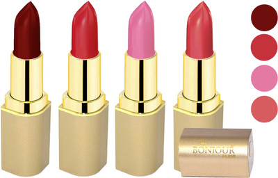 

Bonjour Paris Soft Creame Matte Lipstick(Maroon-Cherry-New Pink-Mauve, 16.8 g)