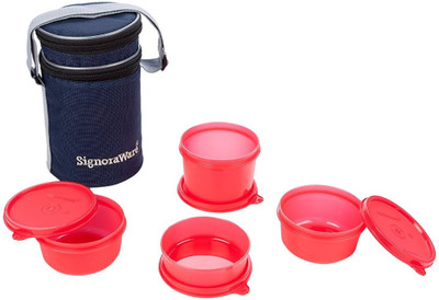 

Signoraware Little Stars 4 Containers Lunch Box(1250 ml), Red