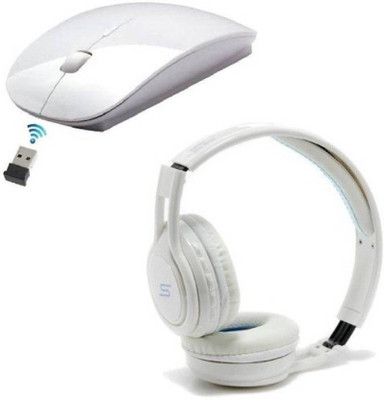 

Oxza TM002 Wireless Bluetooth Headphone With Ultra Slim Wireless Optical Gaming Mouse(USB, White,White)