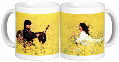 

Exoctic Silver Filmy Couple Love n Anniversary X SRK n Kajol DDLJ Ceramic Mug(300 ml, Pack of 2), Multicolor