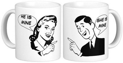 

Exoctic Silver Love Couple Anniversary Funny Quotes 06 Ceramic Mug(300 ml, Pack of 2), Multicolor