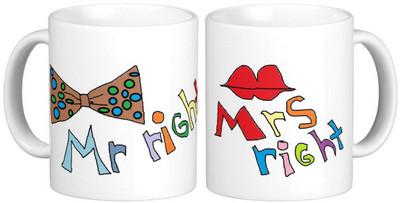 

Exoctic Silver Love Couple Anniversary Funny Quotes 08 Ceramic Mug(300 ml, Pack of 2), Multicolor