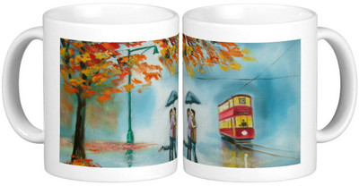 

Exoctic Silver Love Couple Anniversary Painting Series002 Ceramic Mug(300 ml, Pack of 2), Multicolor