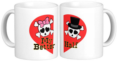 

Exoctic Silver Love Couple Anniversary Funny Quotes 07 Ceramic Mug(300 ml, Pack of 2), Multicolor