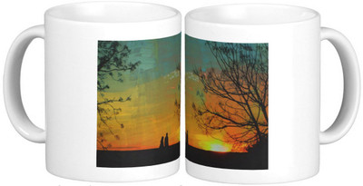 Exoctic Silver Love Couple Anniversary Painting Series003 Ceramic Mug(300 ml, Pack of 2), Multicolor