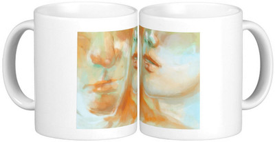 

Exoctic Silver Love Couple Anniversary Painting Series007 Ceramic Mug(300 ml, Pack of 2), Multicolor