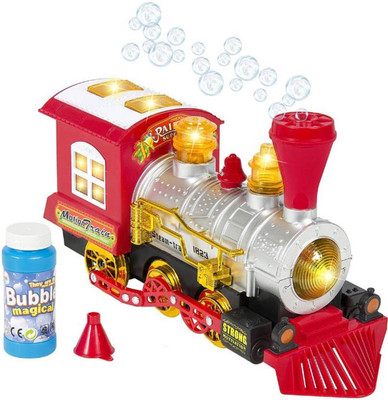 

Z A Enterprises Battery Operated Bump N Go Light Sound Bubble Shooter Train Engine For Kids(Red)