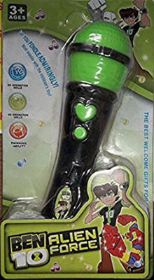 Three Mask Ben 10 Mumustar karaoke Singing Microphone Mike Musical Toy For Kids (Black & Green Combination)(Multicolor) available at flipkart for Rs.399