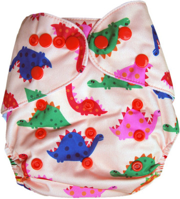 

FigOHoney Dinosaur print one-size reusable pocket style cloth diaper, Multicolor