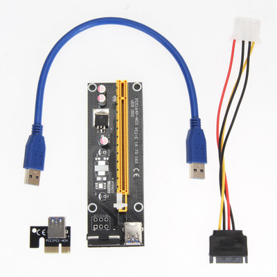 ACUTAS Pci-e Extender 1x To 16x Pci Express Riser Card Usb 3.0 Cable Sata To 4pin Network Interface Card(Black) available at flipkart for Rs.599