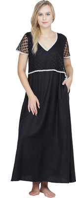 patrorna Women Maxi Black Dress