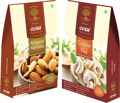 

Oosh California Almond Kernel 250g & Cashew Kernel (W-240) 200g | Premium Dry Fruit Almonds, Cashews(450 g, Box)