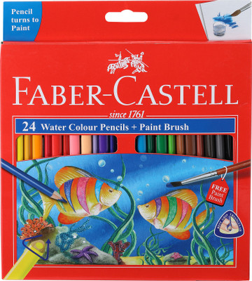 

Faber-Castell 24 Water Colour Pencils+ Paint Brush Pencil(Assorted)
