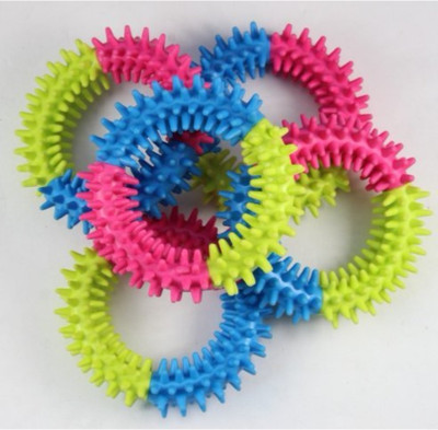 

Smartcraft Curvy Ring Colorful Rubber Pet Dog Puppy Dental Teething Healthy Teeth Gums Chew Toys Tool(1 Piece) Color May Vary - Small Rubber Chew Toy For Dog