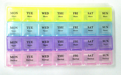 

Generic 28 Day 28 Days 4 Weeks for 7 days Pill Medicine Box Organizer for Vitamins Tablets or Small Utilities Trinkets Tools Screws Storage Box (Multi Color) Pill Box(Multicolor)