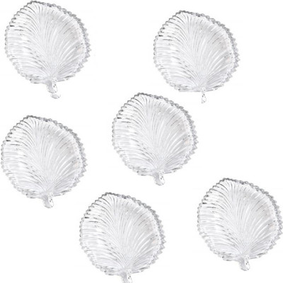 

SMART SKILL - HOME UTILITY - GLASSWARE - LEAF SHAPE SERVING PLATE FOOD ITEMS SET OF 6 Small Plates(Pack of 6)
