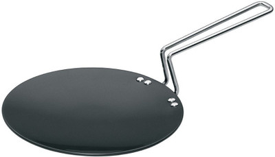 

Wonder World ™ Hard Anodized Concave Griddle Tava Tawa 25 cm diameter(Aluminium, Hard Anodised, Non-stick), Black