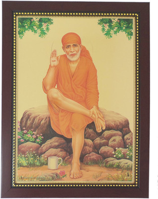 

R S Exports Lord Shirdi Sai baba Photo Frame (34 cm x 26 cm x 1.5 cm) / saibaba sirdi shirdi shridi sai baba / God Gods and Goddess Religious Frame