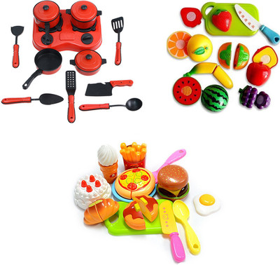 

Speoma Red chef, fruits cutting and food items learning and role play toy set for kids