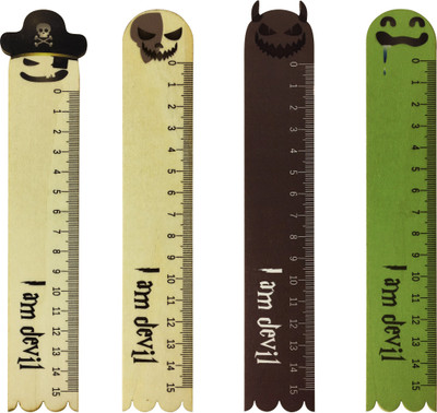 

Bag of Small Things Designer Shapes Wooden Ruler Multipack Devil set of 4 Mix Ruler(Set of 4, Multicolor)