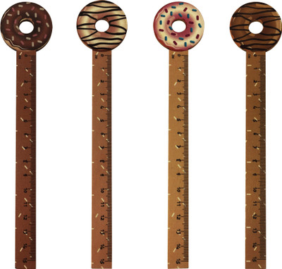 

Bag of Small Things Designer Shapes Wooden Ruler Multipack Doughnut set of 4 Mix Ruler(Set of 4, Brown)