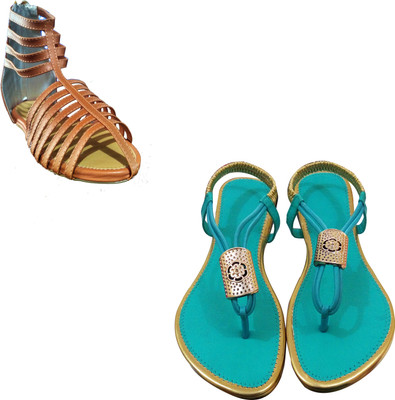 

Fashionitz Women Tan::Turquoise Casual