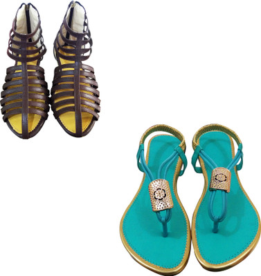 

Fashionitz Women Brown::Turquoise Casual