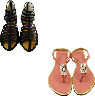 

Fashionitz Women Black::Peach Casual