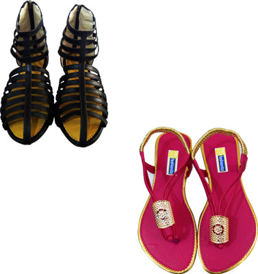 

Fashionitz Women Black::Pink Casual