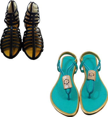 

Fashionitz Women Black::Turquoise Casual