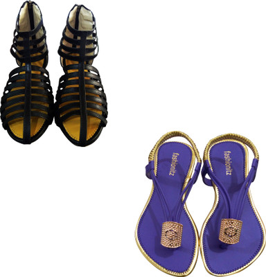 

Fashionitz Women Black::Purple Casual