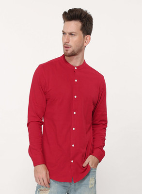 U TURN Men Solid Casual Red Shirt