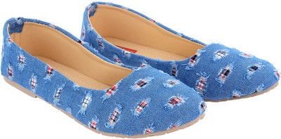 

AirSoon Women Denim Check Bellies For Women(Natural, Light blue