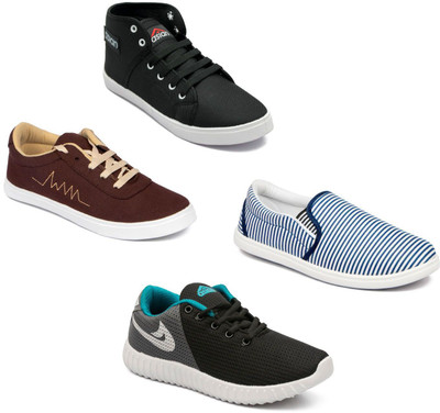 

Asian men's casual shoes combo pack of 4 Casuals For Men(Multicolor
