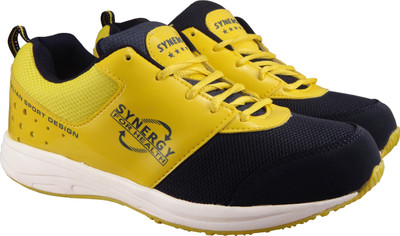 

Action Synergy Men's SRF002 NavyBlue/Yellow Phylon Sole Sports Walking Shoes For Men(Yellow, Black