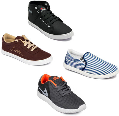 

Asian men's casual shoes combo pack of 4 Casuals For Men(Multicolor