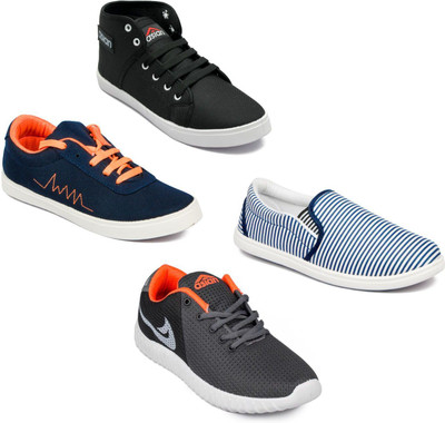 

Asian men's casual shoes combo pack of 4 Casuals For Men(Multicolor