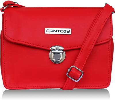 

Fantosy Women Casual Red Leatherette Sling Bag