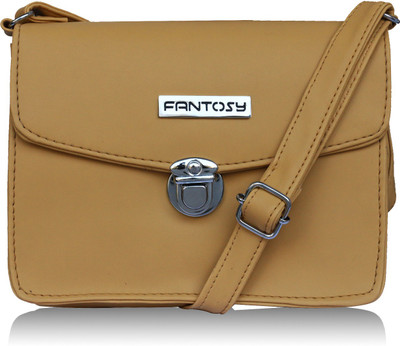 

Fantosy Women Casual Beige Leatherette Sling Bag