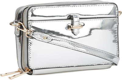 

Accessorize Women Casual Silver PU Sling Bag