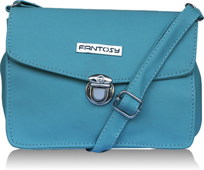 

Fantosy Women Casual Blue Leatherette Sling Bag