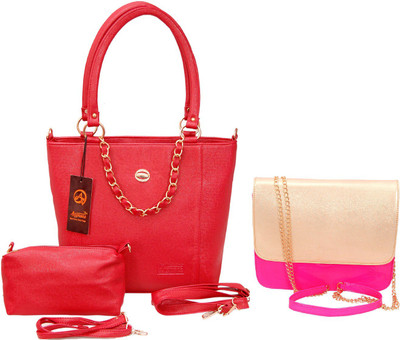 

Anemone Women Casual Red, Pink PU Shoulder Bag, Pink;red