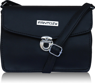 

Fantosy Women Casual Black Leatherette Sling Bag