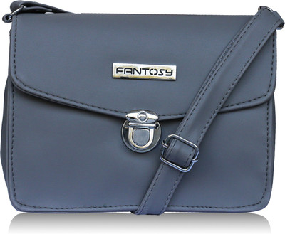 

Fantosy Women Casual Grey Leatherette Sling Bag