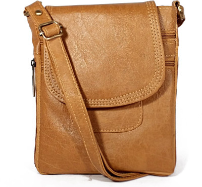 

MK PURSE Girls Casual Beige Leatherette Sling Bag